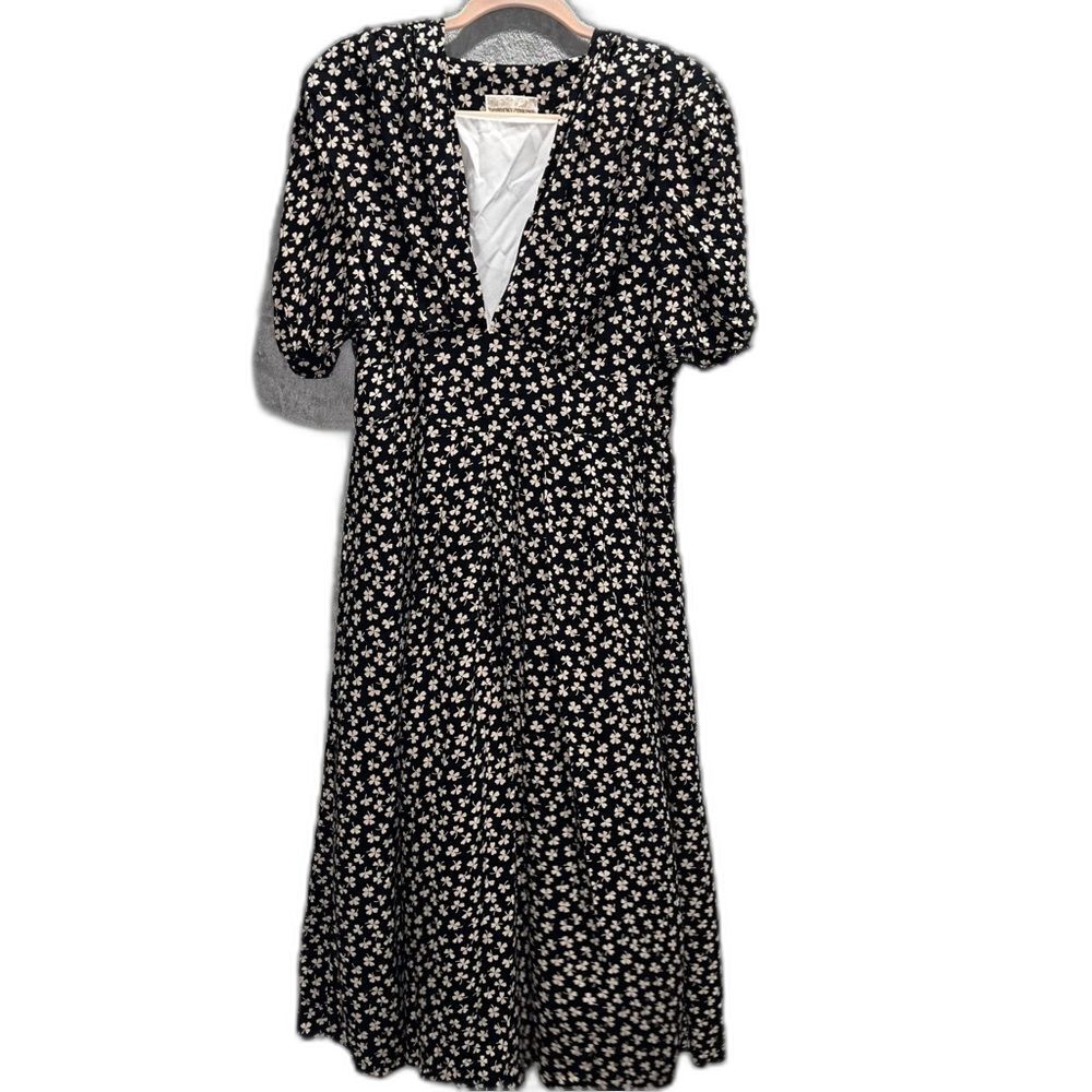 Dorothy Perkins Black Clover Short Sleeve Layered Midi Dress